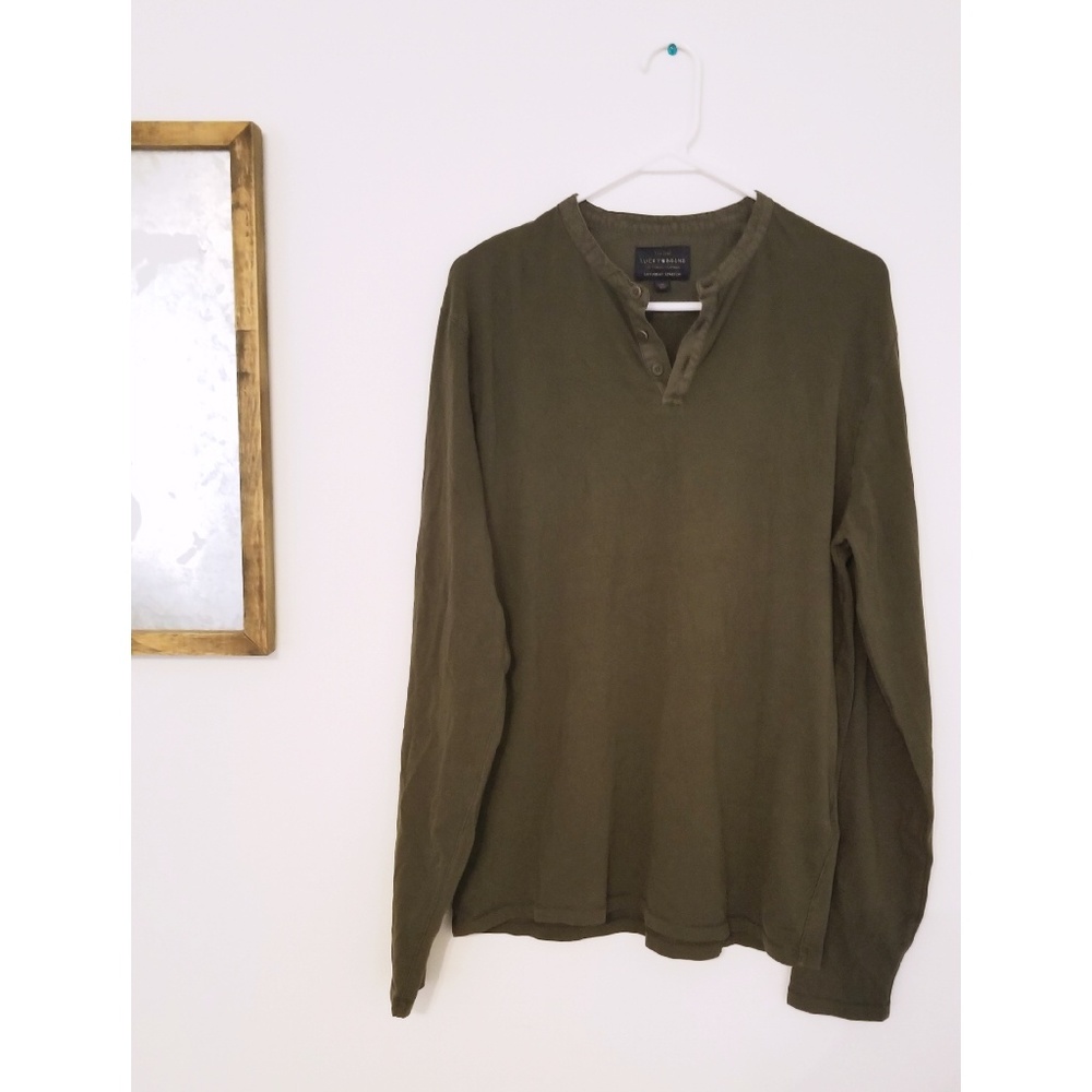 Lucky Brand Forest Green Long Sleeve Henley
